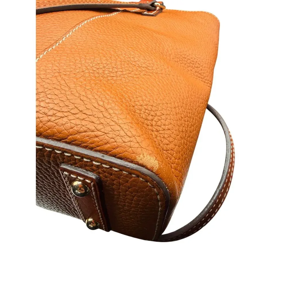 Dooney & Bourke Pebble Grain Leather Tote Bag Cognac Brown